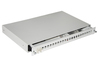 CASSETTO FIBRA OTTICA 24 PORTE PER ADATTATORI LC DUPLEX E SC SIMPLEX 1 UNITA' PER INSTALLAZIONE 19" GRIGIO CON BINARI TELESCOPIC