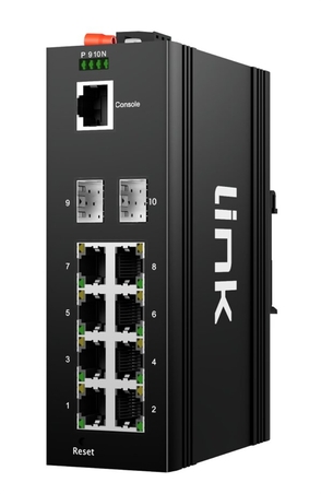 SWITCH INDUSTRIALE 8 PORTE GIGABIT POE 30W, 2 SFP LAYER 2