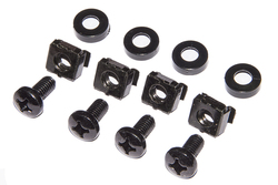 KIT 50 VITI, DADI E RONDELLE PER INSTALLAZIONI SU ARMADI RACK 19" COLORE NERO