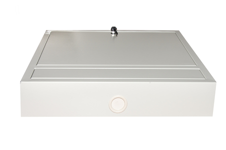 ARMADIO A MURO PER LAPTOP CON CHIUSURA A CHIAVE COLORE GRIGIO