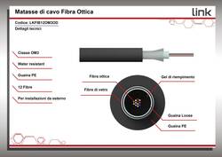CAVO FIBRA OTTICA DA ESTERNO DIELETTRICO  OM3 ANTIRODITORE 12 FIBRE (AL METRO)
