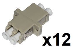 CONFEZIONE 12 ADATTATORI FIBRA OTTICA LC/LC MULTIMODE DUPLEX OM2