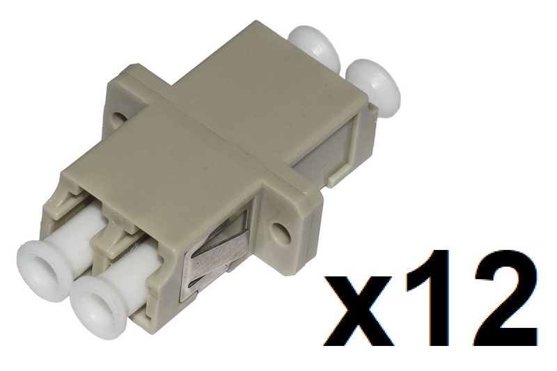 CONFEZIONE 12 ADATTATORI FIBRA OTTICA LC/LC MULTIMODE DUPLEX OM2