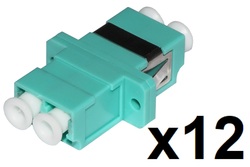 CONFEZIONE 12 ADATTATORI FIBRA OTTICA LC/LC MULTIMODE DUPLEX OM3