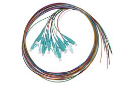 SET 12 CAVI PIGTAIL FIBRA OTTICA COLORATI CONNETTORI LC OM3 SIMPLEX 2 MT