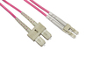 CAVO FIBRA OTTICA LC A SC MULTIMODE DUPLEX OM4 50/125 MT.50