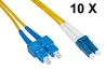 CONFEZIONE 10 CAVI FIBRA OTTICA LC A SC SINGLEMODE DUPLEX OS2 GUAINA 2 MM 9/125 MT.1