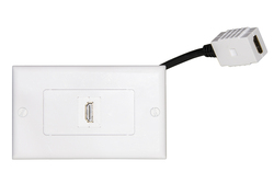 PLACCA MOD 503 CON CONNETTORI HDMI® FEMMINA/FEMMINA CON CAVETTO CM 14