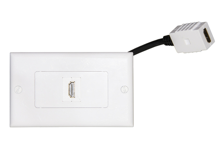 PLACCA MOD 503 CON CONNETTORI HDMI® FEMMINA/FEMMINA CON CAVETTO CM 14