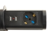 MULTIPRESA DA TAVOLO ESTRAIBILE CON UNA PORTA UNIVERSALE ITA/SCHUKO, CARICABATTERIE SENZA FILI E 2 PORTE USB