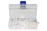 SET ATTREZZI  IN ASTUCCIO CON PINZA PER CONNETTORI 4, 6, 8 POLI, SPELAFILI, TESTER, CASSETTINA CON PLUG 6 E 8 POLI, INSERITORE K