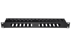 PANNELLO GUIDACAVI PER ARMADI RACK 19" 1U A GABBIA NERO 483X42X70 MM IN METALLO