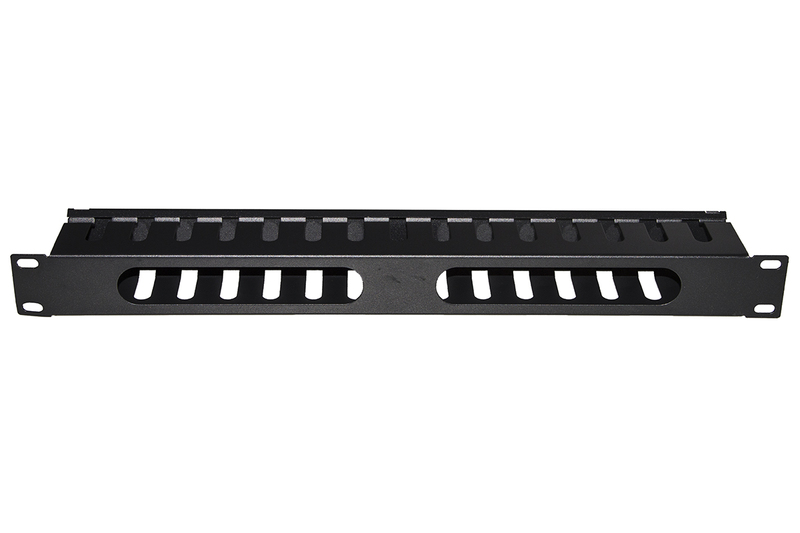 PANNELLO GUIDACAVI PER ARMADI RACK 19" 1U A GABBIA NERO 483X42X70 MM IN METALLO
