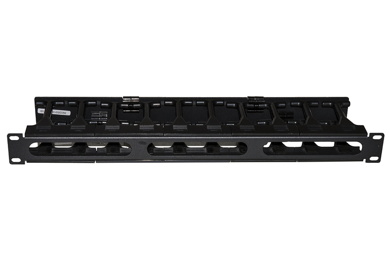 PANNELLO GUIDACAVI PER ARMADI RACK 19" 1U A GABBIA COLORE NERO, ALTA DENSITA' PROFONDITA' 11 CM CON COPERCHIO APRIBILE