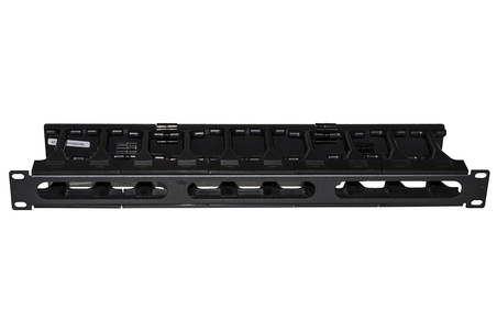 PANNELLO GUIDACAVI PER ARMADI RACK 19" 1U A GABBIA COLORE NERO, ALTA DENSITA' PROFONDITA' 11 CM CON COPERCHIO APRIBILE