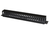 PANNELLO PASSACAVI 1 UNITA' A GABBIA PER RACK 19" CON COPERCHIO SCORREVOLE 25 SLOT COLORE NERO