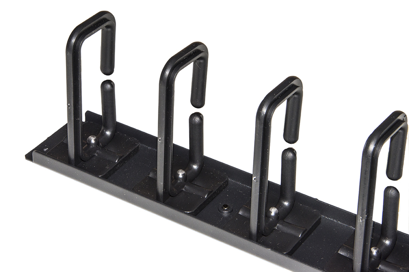 COPPIA PASSACAVI VERTICALI 1U CM ALTEZZA 86,5 NERO
