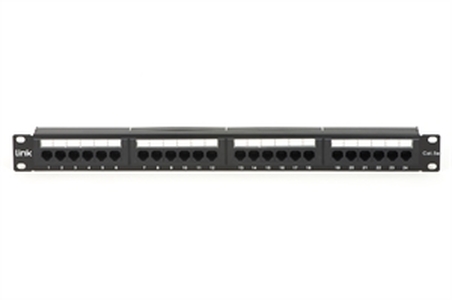 PANNELLO PATCH 19" NON SCHERMATO UTP 24 PORTE 8 POLI RJ45 PER RETI CATEGORIA 5E