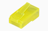 CONFEZIONE 100 CONNETTORI 8 POLI CAT 5E UTP NON SCHERMATO RJ45 GIALLO PER CAVO FLESSIBILE