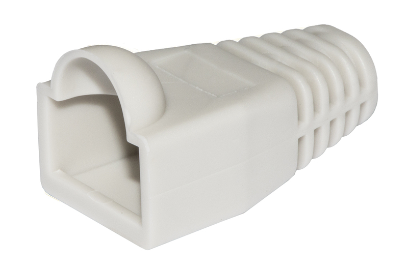 CONFEZIONE 100 COPRICONNETTORI 6MM PER PLUG RJ45 8 POLI CAVO CAT 5E- 6 GRIGIO