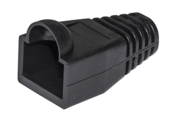 CONFEZIONE 100 COPRICONNETTORI 6MM PER PLUG RJ45 8 POLI CAVO CAT 5E- 6 NERI