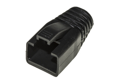CONFEZIONE 100 COPRICONNETTORI 8MM PER PLUG RJ45 8 POLI CAVO CAT 5E-6-7 NERO
