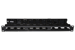 PANNELLO GUIDACAVI PER ARMADI RACK 19" 1U A GABBIA COLORE NERO, ALTA DENSITA' PROFONDITA' 11 CM CON COPERCHIO APRIBILE