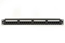 PANNELLO PATCH 19" NON SCHERMATO UTP 24 PORTE 8 POLI RJ45 PER RETI CATEGORIA 5E NERO