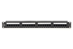 PANNELLO PATCH 19" NON SCHERMATO UTP 24 PORTE 8 POLI RJ45 PER RETI CATEGORIA 5E