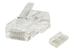 CONFEZIONE 100 CONNETTORI 8 POLI CAT 6 UTP NON SCHERMATO RJ45 CON INSERTO PER CAVO FLESSIBILE