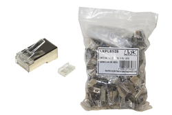 CONFEZIONE 100 CONNETTORI 8 POLI CAT 6 SCHERMATO RJ45 CON INSERTO PER CAVO FLESSIBILE