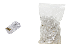 CONFEZIONE 100 CONNETTORI 8 POLI CAT 6 UTP NON SCHERMATO RJ45 PER CAVO FLESSIBILE