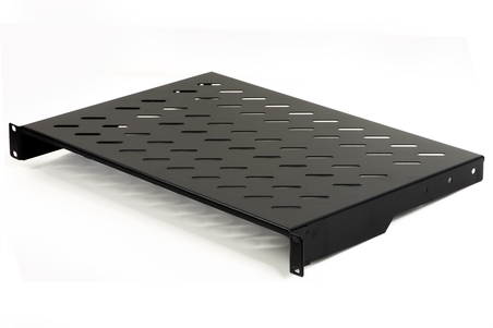 RIPIANO PER ARMADIO 19" 1 UNITA' PROFONDITA' 300 MM. (UNIVERSALE) 2 ATTACCHI (FRONTALI) COLORE NERO