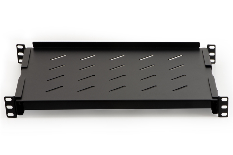 RIPIANO PER ARMADIO RACK 19" ALLUNGABILE 350 MM CON 4 AGGANCI NERO