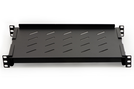 RIPIANO PER ARMADIO RACK 19" ALLUNGABILE 350 MM CON 4 AGGANCI NERO