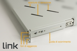 RIPIANO UNIVERSALE PER ARMADIO RACK19"  ESTRAIBILE SU BINARI TELESCOPICI 1 UNITA' GRIGIO 350MM.