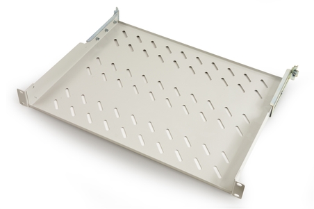 RIPIANO PER ARMADIO 19" 1 UNITA' PROFONDITA' 350 MM. (UNIVERSALE) 4 ATTACCHI (FRONTALE+POSTERIORE) COLORE GRIGIO