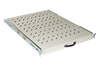 RIPIANO UNIVERSALE PER ARMADIO RACK 19" ESTRAIBILE SU BINARI TELESCOPICI 1 UNITA' GRIGIO 370 MM.