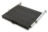 RIPIANO UNIVERSALE PER ARMADIO RACK 19" ESTRAIBILE SU BINARI TELESCOPICI 1 UNITA' NERO 370 MM.
