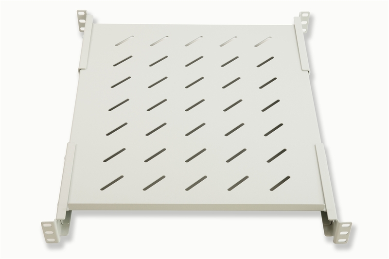 RIPIANO PER ARMADIO RACK 19" ALLUNGABILE 550 MM CON 4 AGGANCI GRIGIO