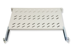 RIPIANO UNIVERSALE PER ARMADIO RACK 19" ALLUNGABILE 570 MM CON 4 AGGANCI GRIGIO