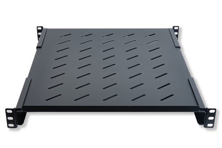 RIPIANO PER ARMADIO RACK 19" ALLUNGABILE 650 MM CON 4 AGGANCI NERO