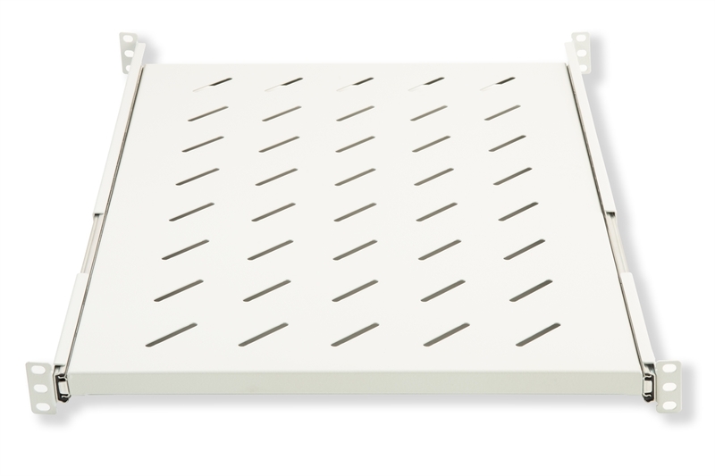 RIPIANO UNIVERSALE PER ARMADIO RACK 19" ESTRAIBILE SU BINARI TELESCOPICI 1 UNITA' GRIGIO 650MM.
