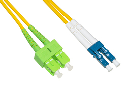 CAVO FIBRA OTTICA SC APC A LC UPC SINGLEMODE DUPLEX  MT.1