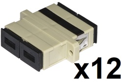 CONFEZIONE 12 ADATTATORI FIBRA OTTICA SC/SC MULTIMODE DUPLEX OM2