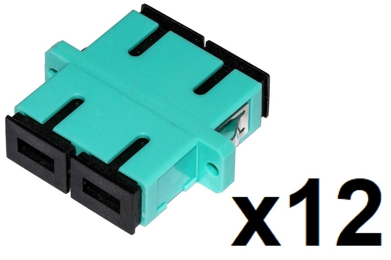CONFEZIONE 12 ADATTATORI FIBRA OTTICA SC/SC MULTIMODE DUPLEX OM3