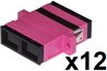 CONFEZIONE 12 ADATTATORI FIBRA OTTICA SC/SC MULTIMODE DUPLEX OM4