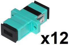 CONFEZIONE 12 ADATTATORI FIBRA OTTICA SC/SC MULTIMODE SIMPLEX OM3 UPC