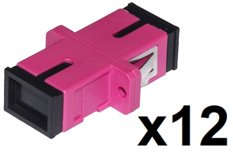 CONFEZIONE 12 ADATTATORI FIBRA OTTICA SC/SC MULTIMODE SIMPLEX OM4 UPC