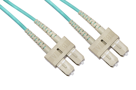 CAVO FIBRA OTTICA SC A SC MULTIMODE DUPLEX OM3 50/125 MT.0,5